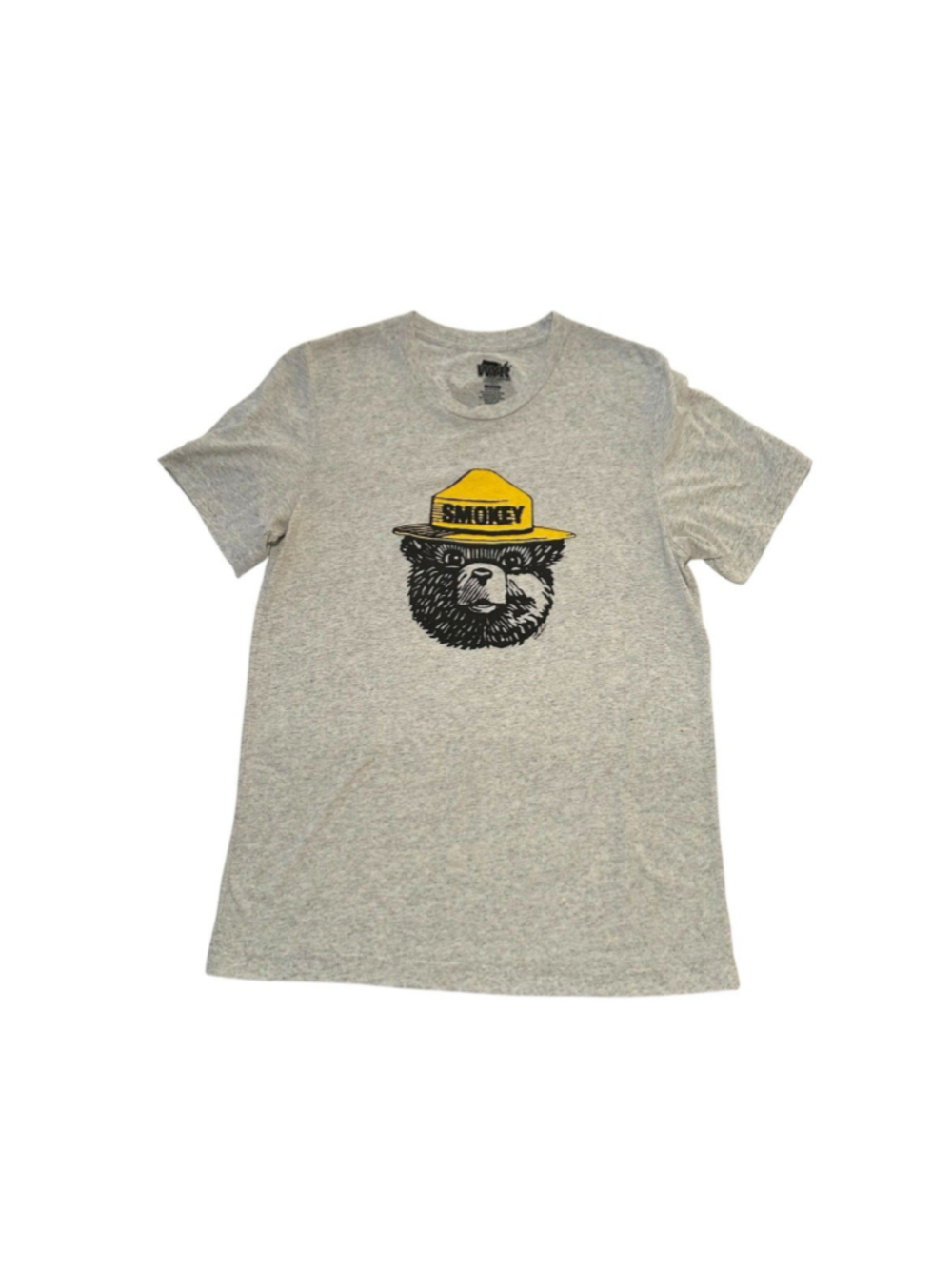 Smoky The Bear Youth Boys Tee Short Sleeve Crew Neck T-Shirt Gray Fire Fighting